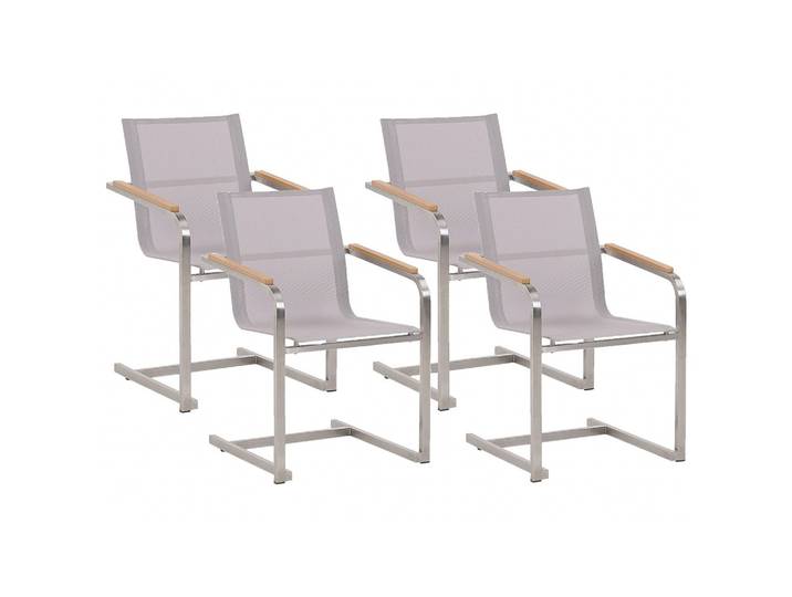 GARTENSTUHL 4er-Set Edelstahl beige Cosoleto