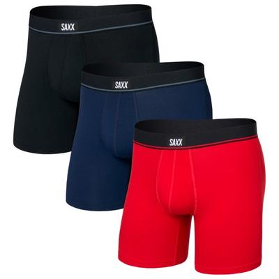 Saxx - Essential Cotton Boxer Brief Fly 3-Pack - Alltagsunterwäsche Gr XXL schwarz
