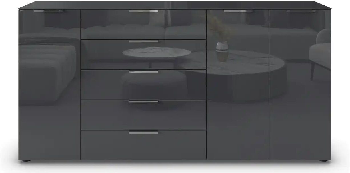 Höffner Sideboard  Flipp ¦ schwarz ¦ Maße (cm): B: 199 H: 99
