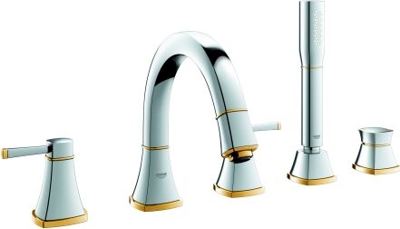Grohe Grandera Mélangeur bain 5 trous 19919IG0 chrome or, avec inverseur