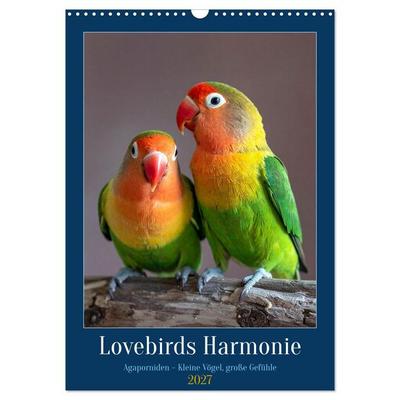 Lovebirds Harmonie (Wandkalender 2027 DIN A3 hoch), CALVENDO Monatskalender