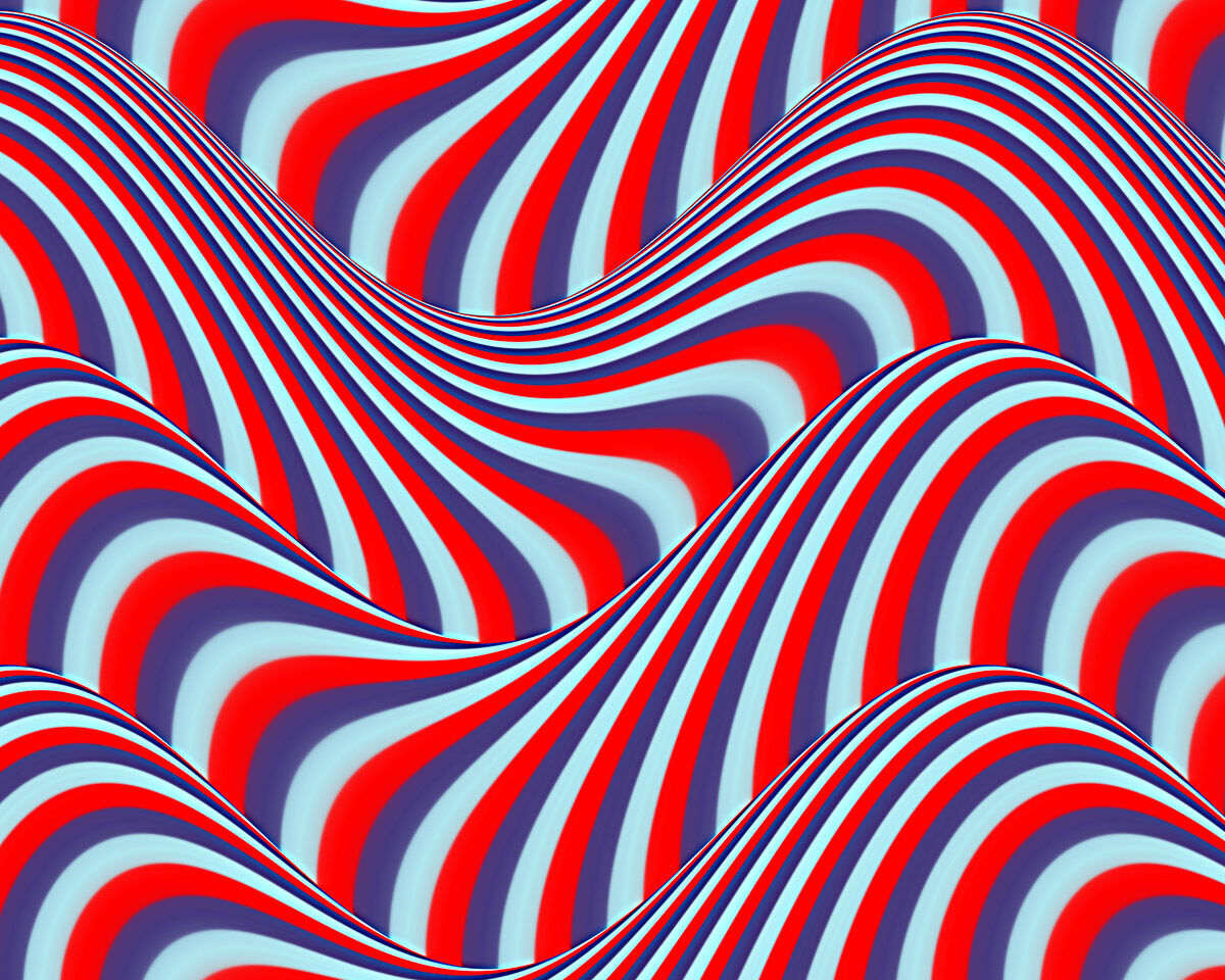 Fototapete PAPERMOON "Op Art Fliessende Streifen", bunt, B:5m L:2,8m, Vlies, Tapeten, Fototapete bunt B/L: 5m x 2,8m, Rollen: 1