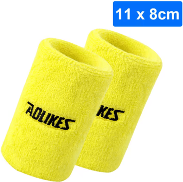 Inspire Picks AOLIKES Sports Sweatbands Wristbands Moisture Wicking Athletic Wristbands For Tennis, Basketball, Running & Fitness 11cm yellow