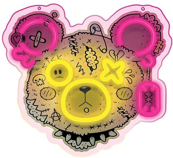 Forever Light ART LED Neon Lys - Punk Teddy Bear