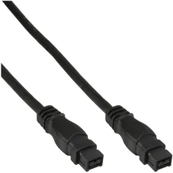 INLINE FireWire Kabel, IEEE1394 9pol Stecker / Stecker, schwarz, 3m