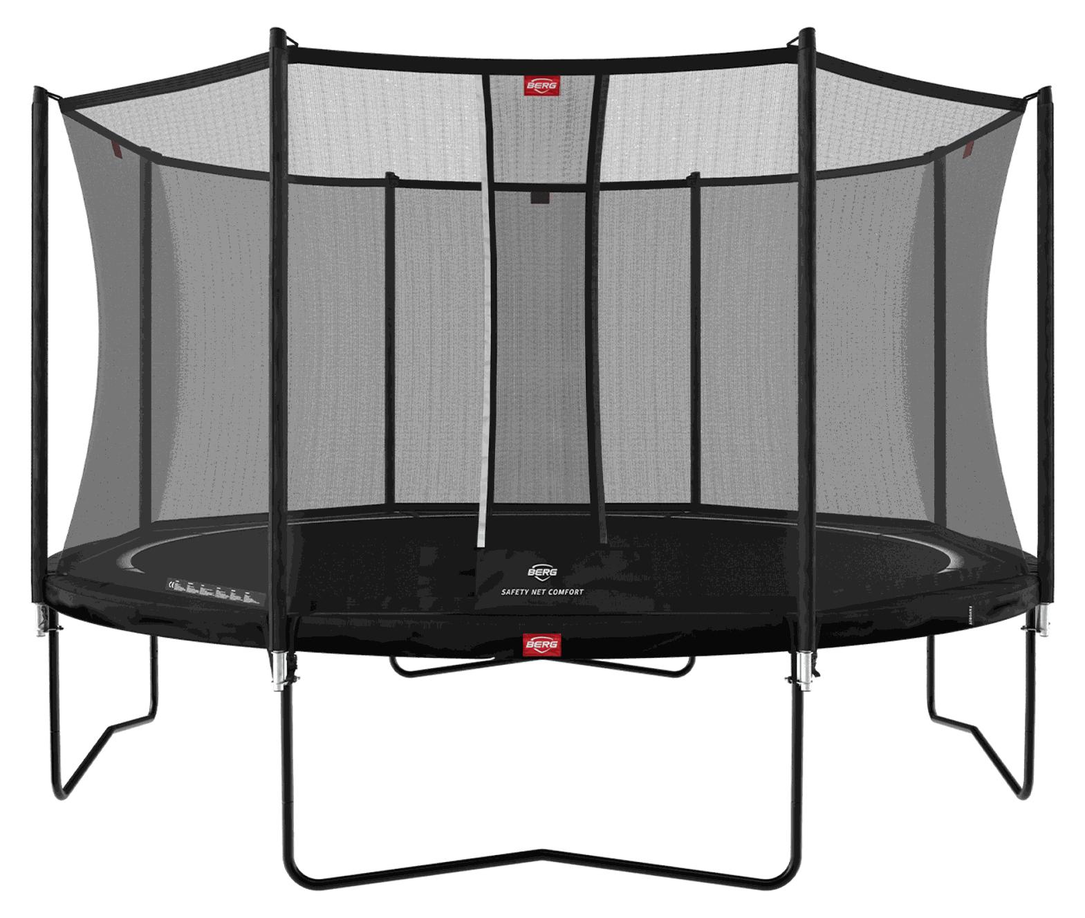 BERG Trampolin Favorit Regular 380 + Sicherheitsnetz Comfort Schwarz