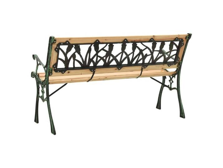 Banc de jardin en bois et fonte - MEUBLECHIC - 122x54x73 cm - Bois de sapin massif - Fonte robuste