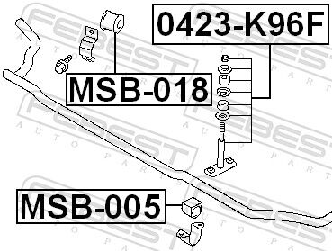 Febest Lagerung, Stabilisator Msb-005 Vorderachse Für Mitsubishi