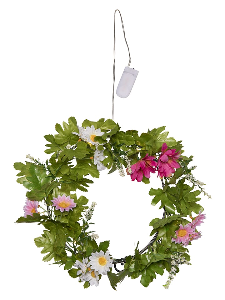 STAR Trading LED-Kranz "Summer" in Grün/ Bunt - Ø 30 cm - onesize