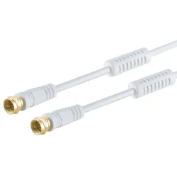 F-Stecker - F-Stecker verg. Ferrit, weiß, 3,75m