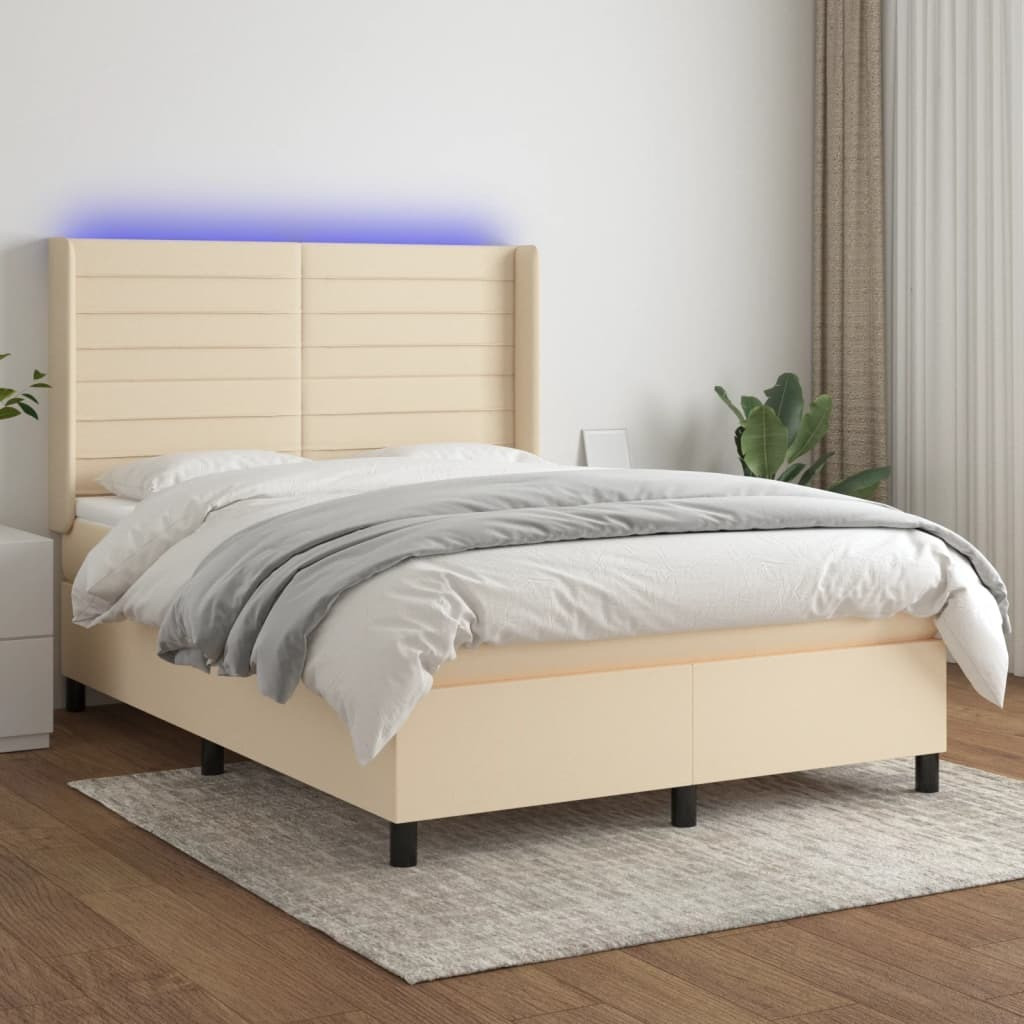Prolenta Boxspringbed met matras en LED-verlichting, textiel