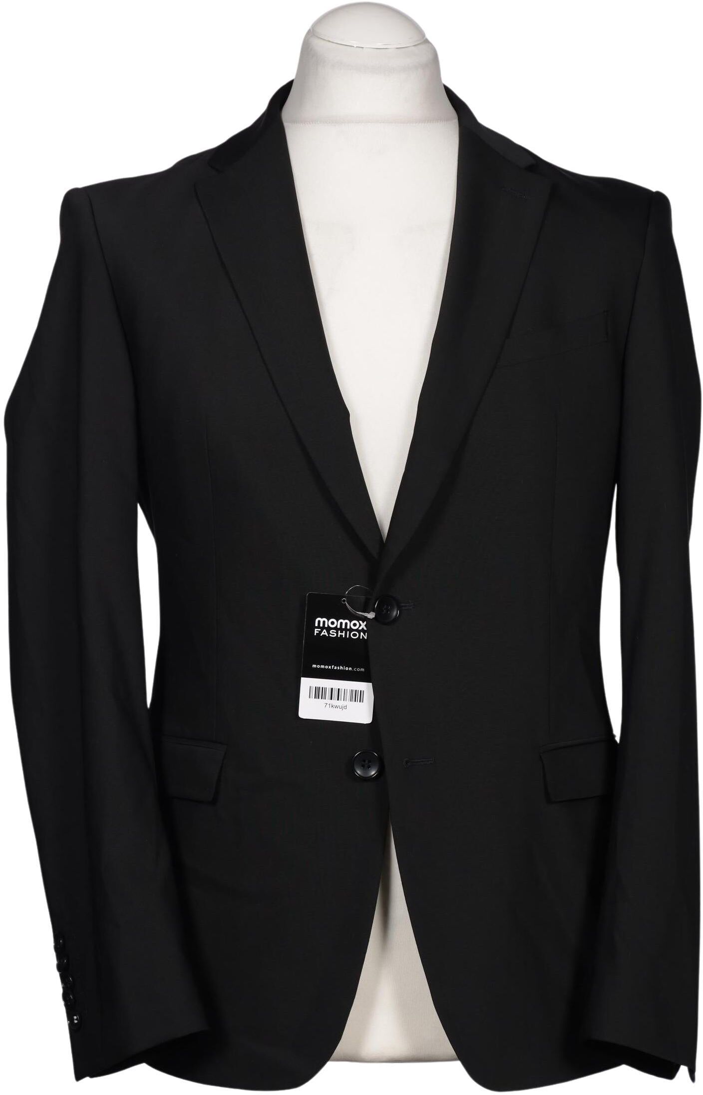 Stetson Herren Sakko, Schwarz, Gr. EU 48, Synthetik / Wolle / Elasthan / Viskose - Second Hand
