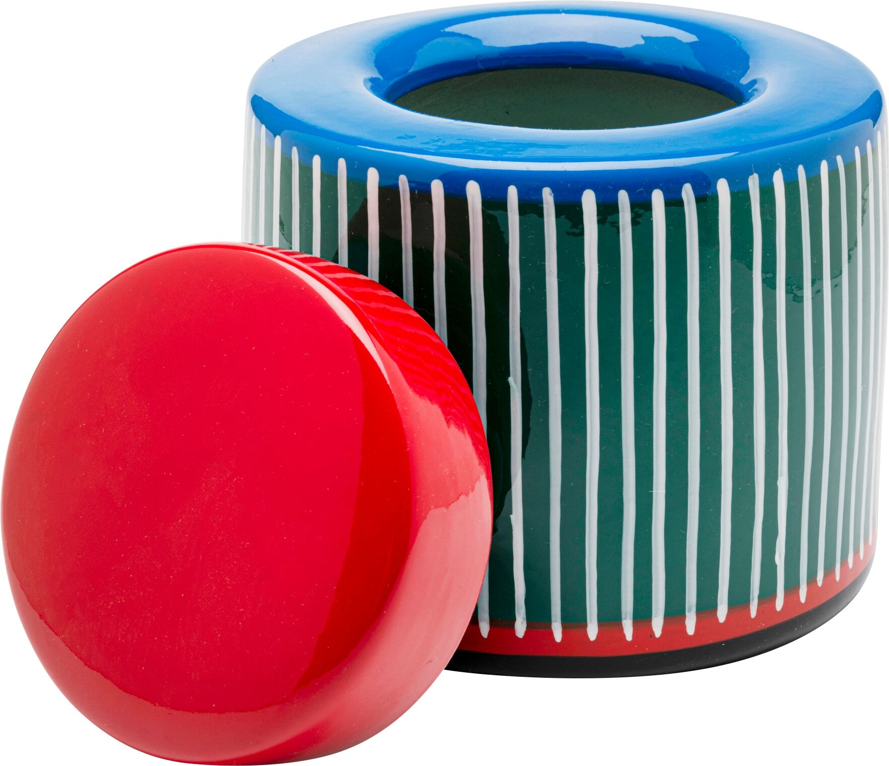 Dose KARE DESIGN "Dekodose Festa", bunt (blau), H:15cm Ø:15,5cm, Porzellan, Aufbewahrungsboxen, Dose, ideal für Schmuck, Schlüssel, Kleingeld, Haargummis u.a. Kleinteile