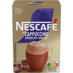 Nescafe Kaffee Cappuccino Chocolate Mocha, löslicher Kaffee mit Milchpulver & Kakao, 8 Portionssticks