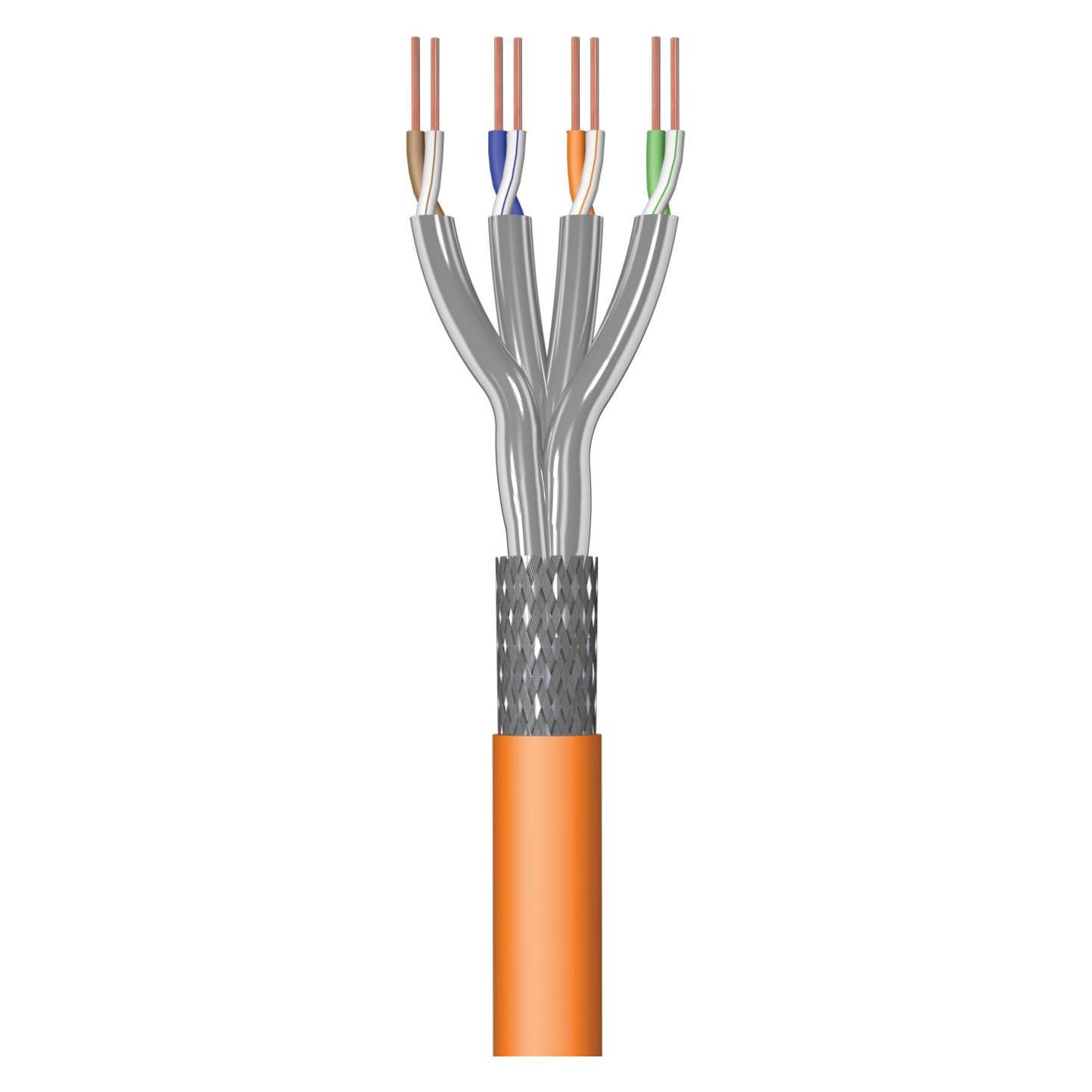 Ewent CABLE DE RED CAT 7 S/FTP AWG23/1 CU DE 100 METROS CUBIERTA LSZH NARANJA. (S/FTP, CAT7, 100 m) (IM1227)