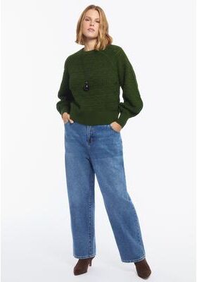 Plus Size Women's Balloon Sleeve Knit Pullover by June & Vie in Douglas Fir (Size 22/24)