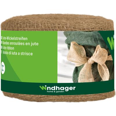 Pflanzschnur WINDHAGER "Jute-Wickelstreifen für Haus und Garten", natur, B:10cm L:2.500cm, Seile, Jute-Gewebe Indoor und Outdoor, Deko-Band natur, 10 cm x 25 m