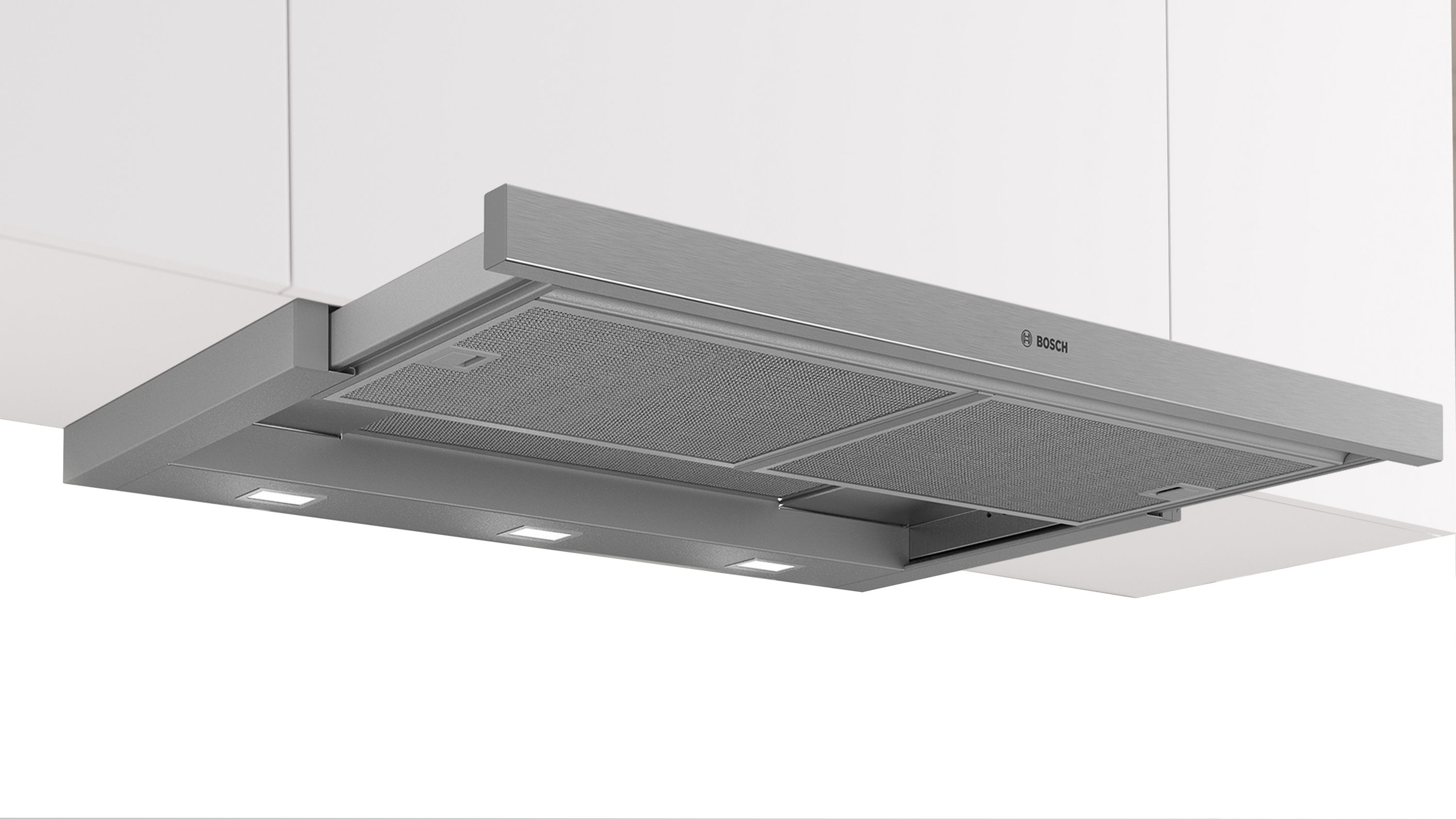 Bosch Serie 4 DFL094A51 Umluft Dunstabzugshaube/Esse Flachschirmhaube 90 cm (Metallisch, Silber)