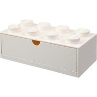 LEGO Schreibtischschublade 8 , Aufbewahrungsbox weiß, Noppen