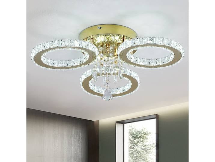 Plafonnier LED VETRULUS, décoration moderne pour la maison, lustre en cristal, lampe de plafond dorée de luxe pour salon et salle à manger