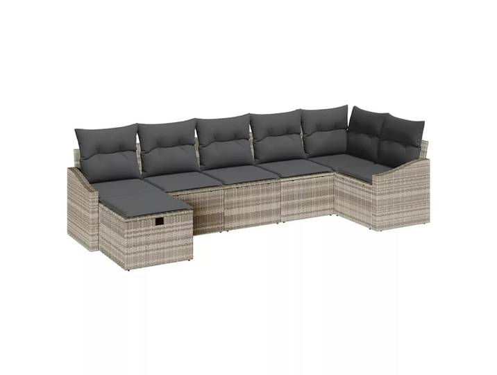 VidaXL - Sofa set poly-rattan, One Size, Silber