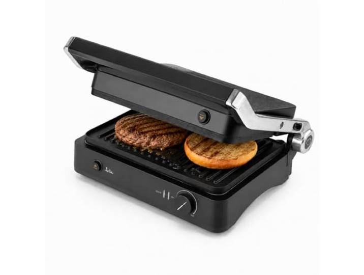 JATA JEGR1450 Panini Elektro-Grill, Sandwichmaker, 2000 W, 180° Öffnung, geriffelte, antihaftbeschichtete abnehmbare Platten, 29,6 x 21,8 cm, Fettauffangschale