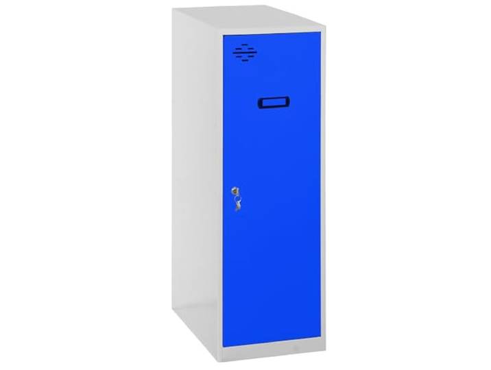 Simon Rack Simonlocker Kommode, klein, 915 x 300 x 500 mm, Amario aus Metall, inkl. Schlüssel, Grau/Blau