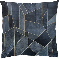 DEKOKISSEN Blaue Geometrie Aquarell 40/40 cm