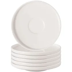 Villeroy & Boch Multipack Afina Kaffeeuntertasse - 6 Stück, Untertasse, Weiss