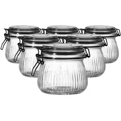 VORRATSGLÄSER MIT CLIP-VERSCHLUSS Lumos transparent 450 ml 6er Set