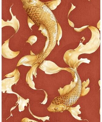 Seabrook Designs Koi Fish Unpasted Wallpaper
