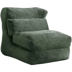 LOUNGE SESSEL Chenille Optik umwandelbar zum Liegestuhl