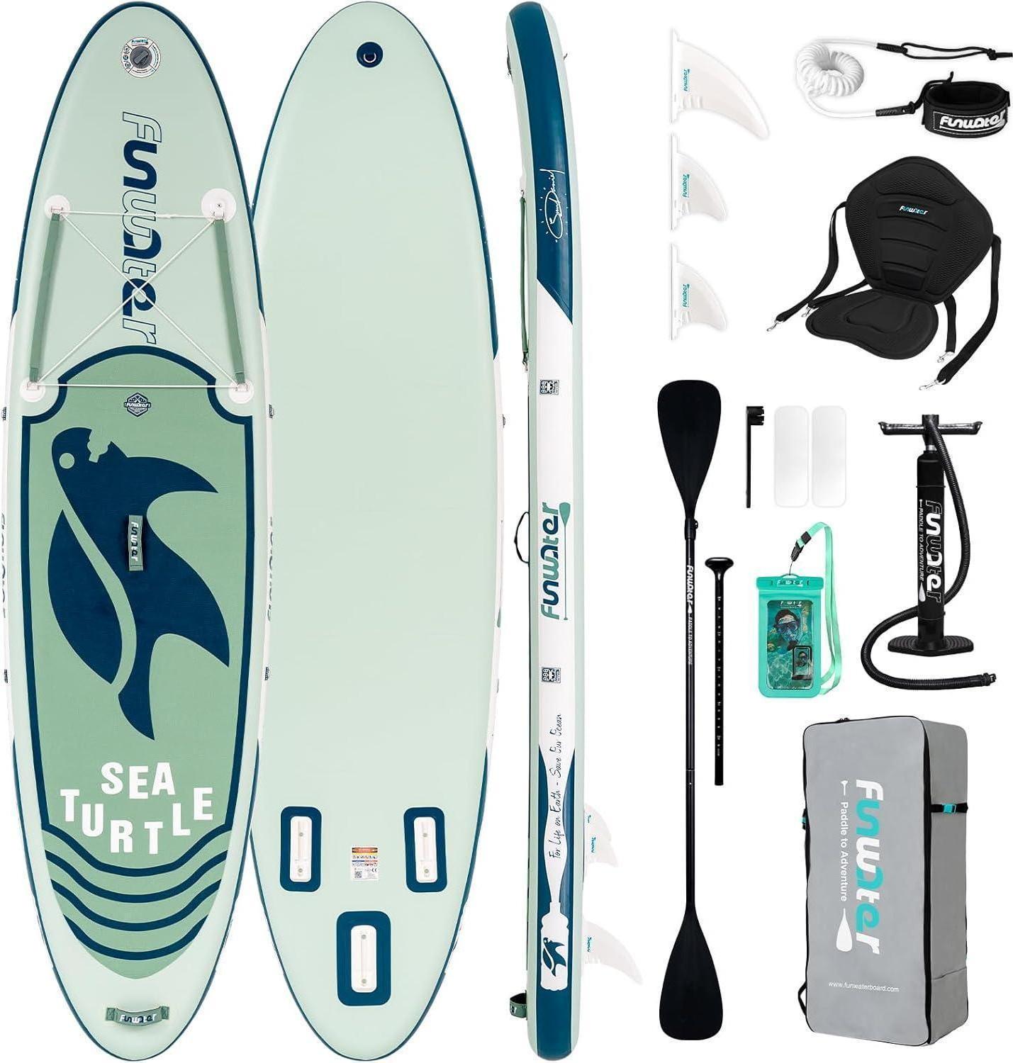FunWater Aufblasbares Stand Up Paddle Board SUP Paddleboard Zubehör Komplettset