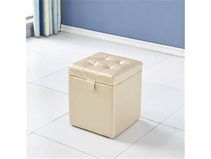 JXXUIRUIEEN Aufbewahrungshocker, Lederhocker, Schuhwechselhocker für Flur, Zimmer,(Beige)