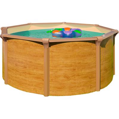 Rundpool KWAD "Green line Evolution", beige (wood, innenfarbe: sand), H:132cm Ø:360cm, Schwimmbecken, Rundpool, 3,6x1,32 wood Folie in blau, sand oder grau erhältlich