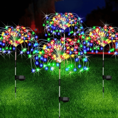 Fusion Finds Holiday Lighting Firework Lights For Garden Patio, Solar Fireworks Lights Outdoor, Wedding, Christmas, Wall Decor 200 Led colorful