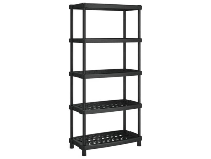 Regal 5 Ebenen, Schwarz, 93,5x45,5x194,5 cm, PP 5 Ebenen, Farbe schwarz, Größe 93,5x45,5x194,5cm, PP-Material, für Wohnzimmer