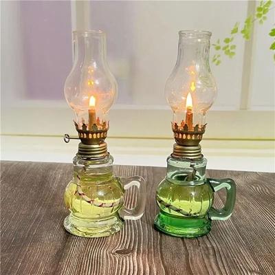 Uplifted Finds Mini Chamber Desktop Glass Oil Lamp Decorative Birthday Lamp Holder green