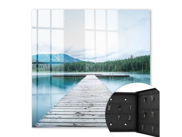 SCHLÜSSELBOX Schwarz 30x30 cm- Türöffnung nach rechts - See der Ruhe