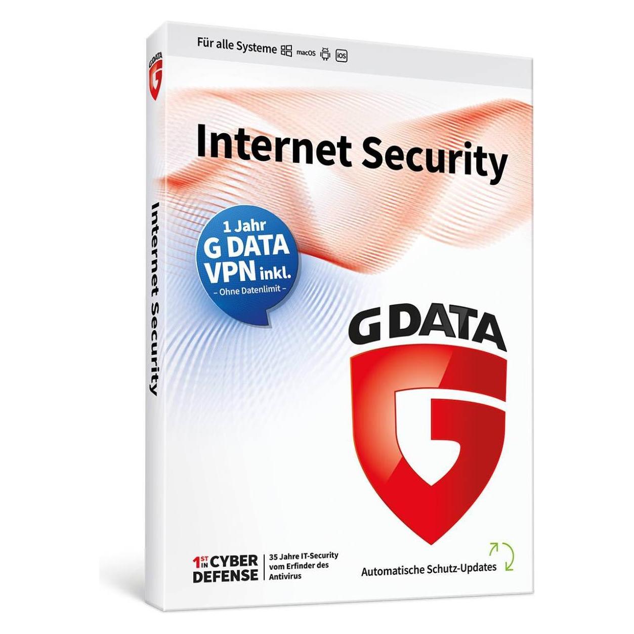 Gdata Internet Security 3 Platz plus VPN Download (3 User, 1 Geräte/User, 12 Monate) (C2002ESD123VPN)