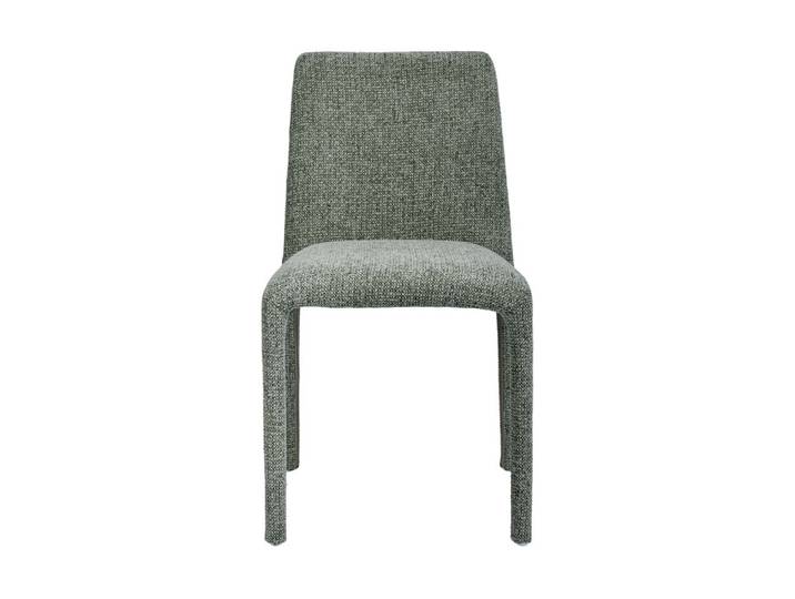 Chaise repas empilable tissu chenillé vert