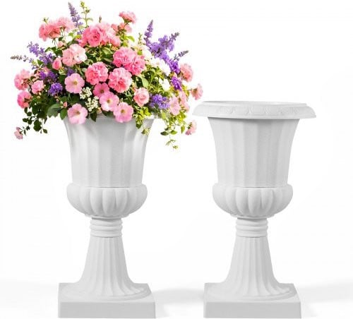 VEVOR Plastic Bloempotstandaard, 2-Pack, Wit, 25 x 42 cm