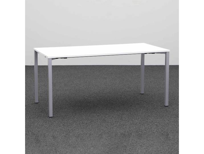 Sitzungstisch Tradingzone Proline 160x80 cm, Weiss/Silbergrau, Rechteckig, Neu, Tisch - Hochwertig & langlebig