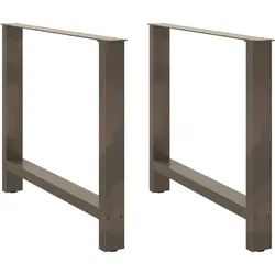 Helloshop26 - Set aus 2 Tischbeinen aus Stahl 100 x 72–73 cm modernes Design robuster Naturstahl