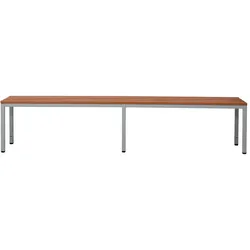 PROREGAL Sitzbank Seal | Freistehend | Grau/Buche | Ohne Rückenlehne | HxBxT 40x200x40 cm | Holz