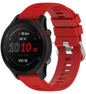 Everyday Crate Garmin Forerunner 255 Silicone Watch Band 22mm Cross Textured Replacement Watch Strap red