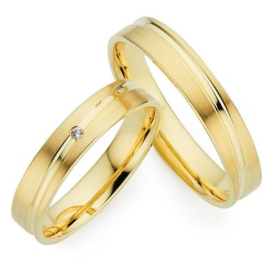 Trauring PHÖNIX "Schmuck Partnerring Ehering Verlobungsring Freundschaftsring" Gr. 51, gelbgoldfarben, Fingerringe, Damen, 51, ohne Brillant, Silber 925 (Sterlingsilber), 4mm, Trauring, Made in Germany - wahlweise mit oder ohne Brillant