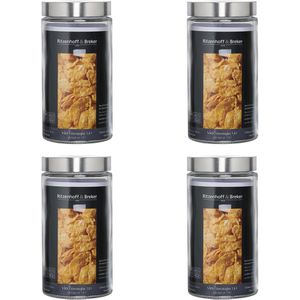 Ritzenhoff&Breker Vorratsglas Vio mit Metalldeckel, 1,6 Liter, rund, luftdicht, Set, 4 Stück