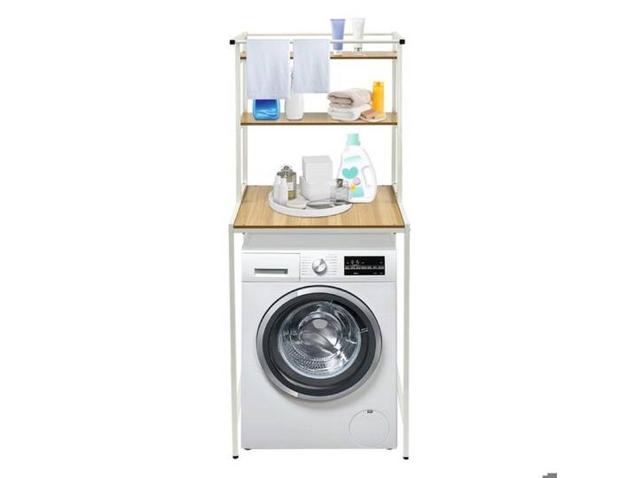 Rangement de machine à laver pour salle de bain - modèle à tambour à trois niveaux