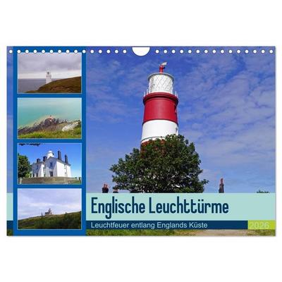 Englische Leuchttürme - Leuchtfeuer entlang Englands Küste (Wandkalender 2026 DIN A4 quer), CALVENDO Monatskalender